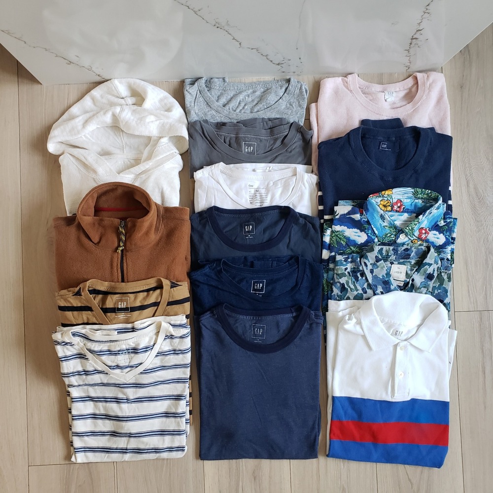 Gap‎ Shirts Bundle Mens Medium Lot 15 Tees Polo Casual Mixed Tops